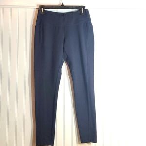 Leggings size M side pockets tweed pattern blue black